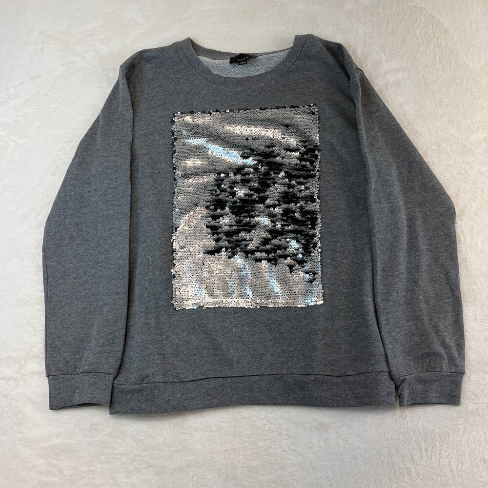 Lumiere Women Gray sequins Pullover Sweater Size M